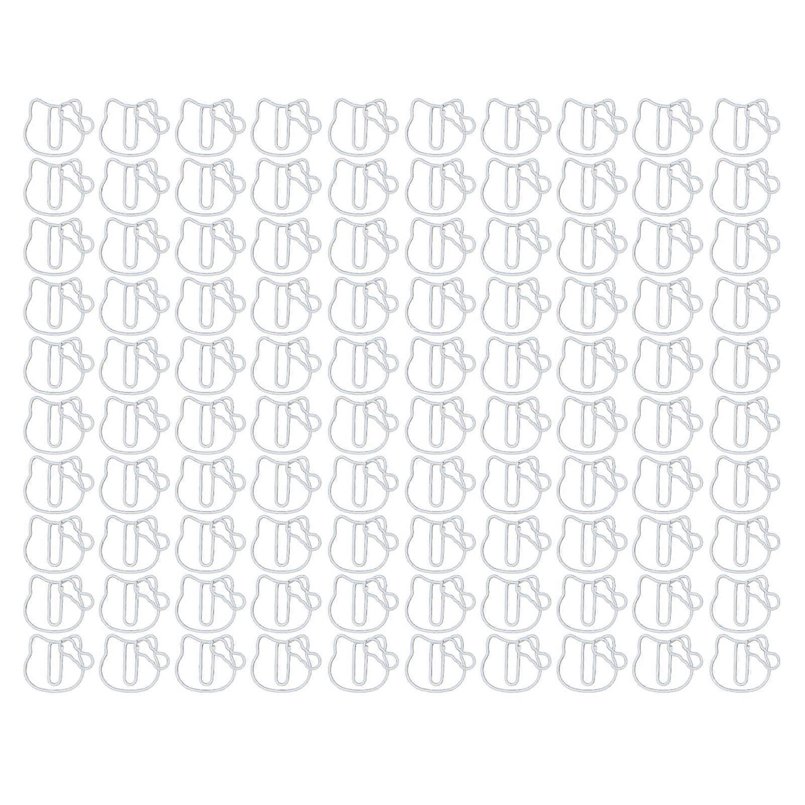 100PCS Paper Clips Prevent Slip Exquisite Cute Cat Shaped Paper Clips for Paper Document Note Sorting Organizing