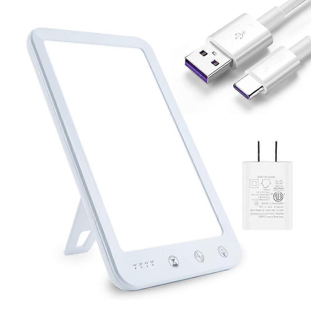 Light Therapy Lamp, Ultra-Thin UV-Free 10000 Lux Therapy Light, Touch Control with 2 Color Temperature, 5 Adjustable Brightness Levels, 4 Timer Functi