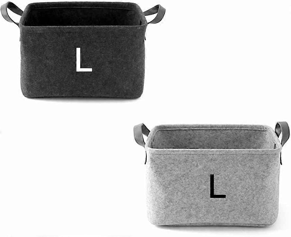 Filtkurv, 2 stk filtoppbevaringskurv, filtkurv med håndtak (L)