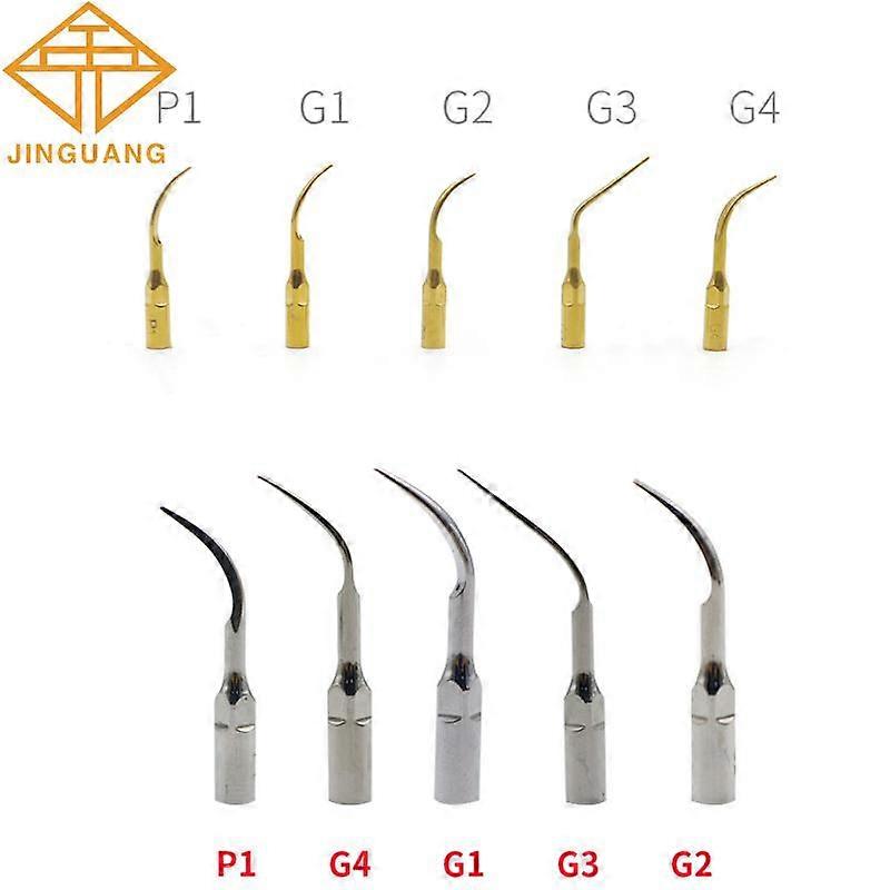 10ks Titanové Zlato Ultrazvukový Scaler Zubní Tipy Pro EMS Datel VRN Scaler Násadec Zubní Scaler Scaling Tip