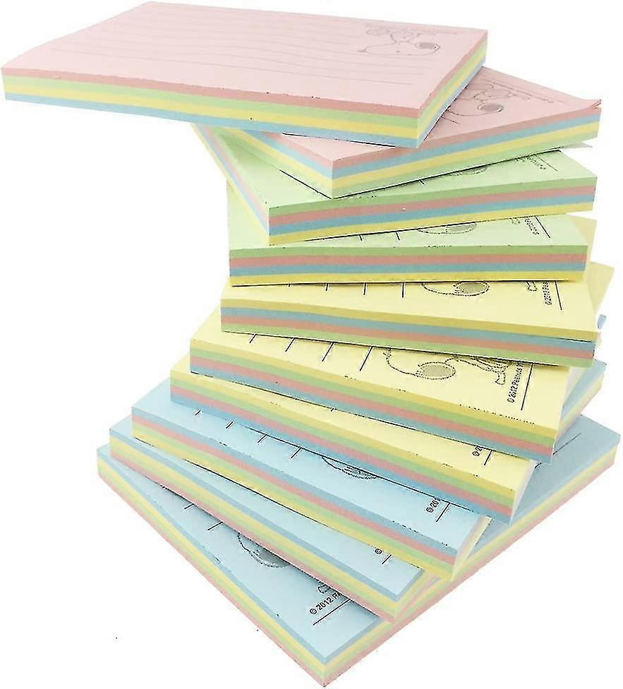 Peanuts Character Snoopy Colorful Sticky Notes,3.95 in x 2.95 in, 10 Pads/Pack, 80 Sheets/Pad(Rectangle, 10 Pads) 10 Pads Rectangle