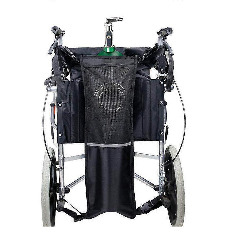 Oxygen Cylinder Bag For Wheelchairs With Buckles, Fits Any Wheelchair, Black