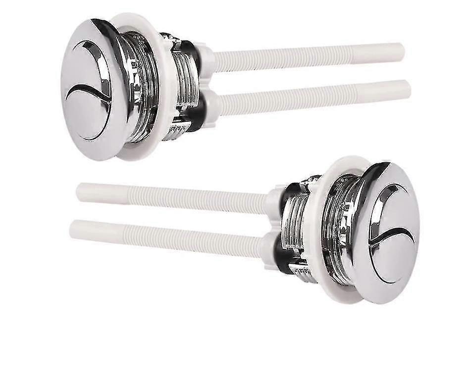 Toilet Flush Button, 2 Pack Toilet Flush Button Replacement, 38mm Dual Flush Toilet Button, Button Toilet Flush For Bathroom Toilet Repair2pcs-silver