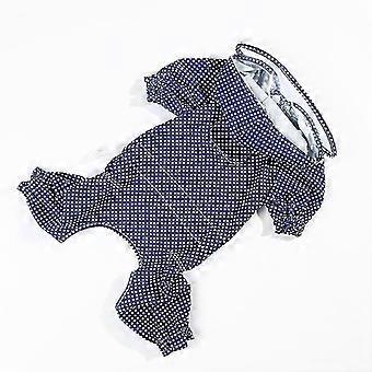 hund regnfrakk med hette, kjæledyr hund vanntett frakk justerbar lett utendørs regn poncho regn utstyr jumpsuit med sele hull (1 stk, blå)