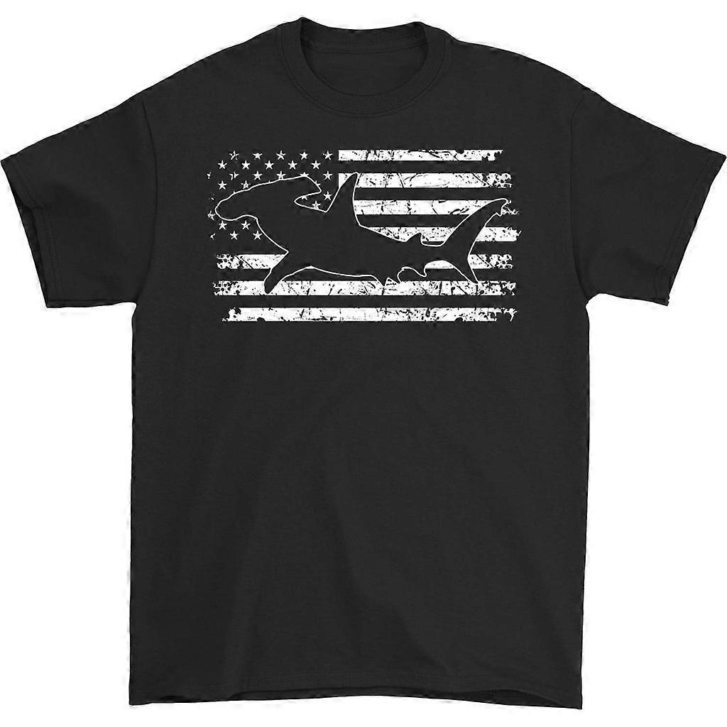 Hammerhead Shark Us Flag T-shirt