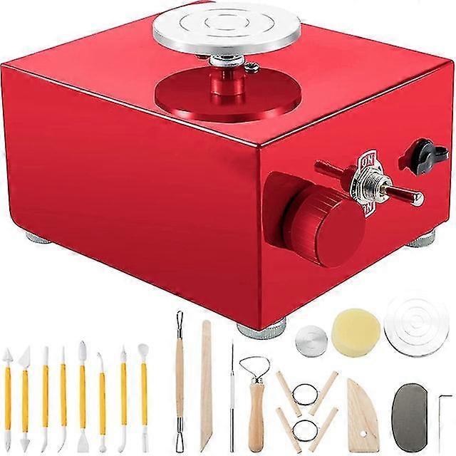 Mini pottery wheel 30w ceramic wheel adjustable speed clay machine electric engraving kit,for art craft work us plug