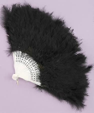 Abanico de disfraz de plumas negras