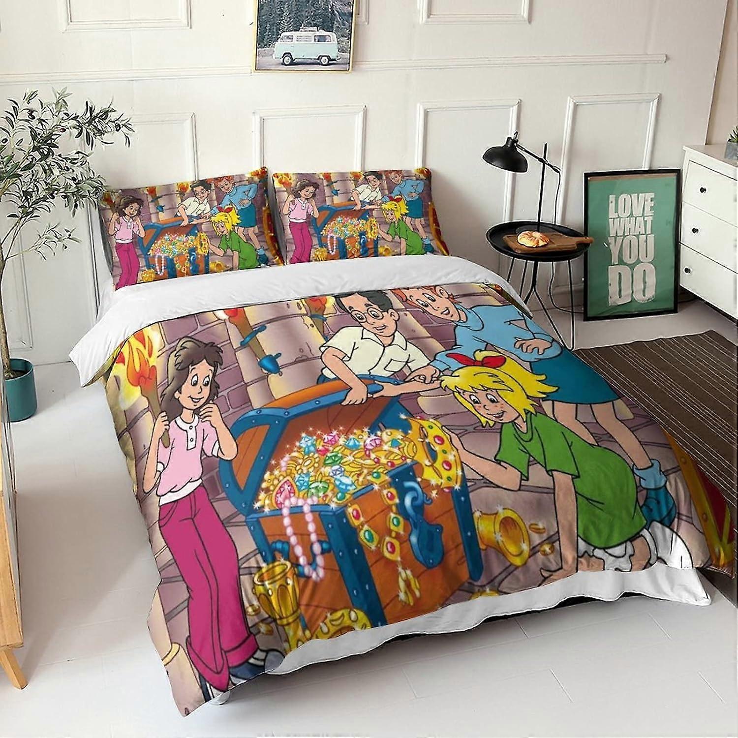 Bibi Blocksberg Set Biancheria Da Letto Copripiumino, Set Biancheria Da Letto con Federe, Set Copripiumino in Microfibra Bibi Blockberg, Pezzi Modello con 135*200 CM