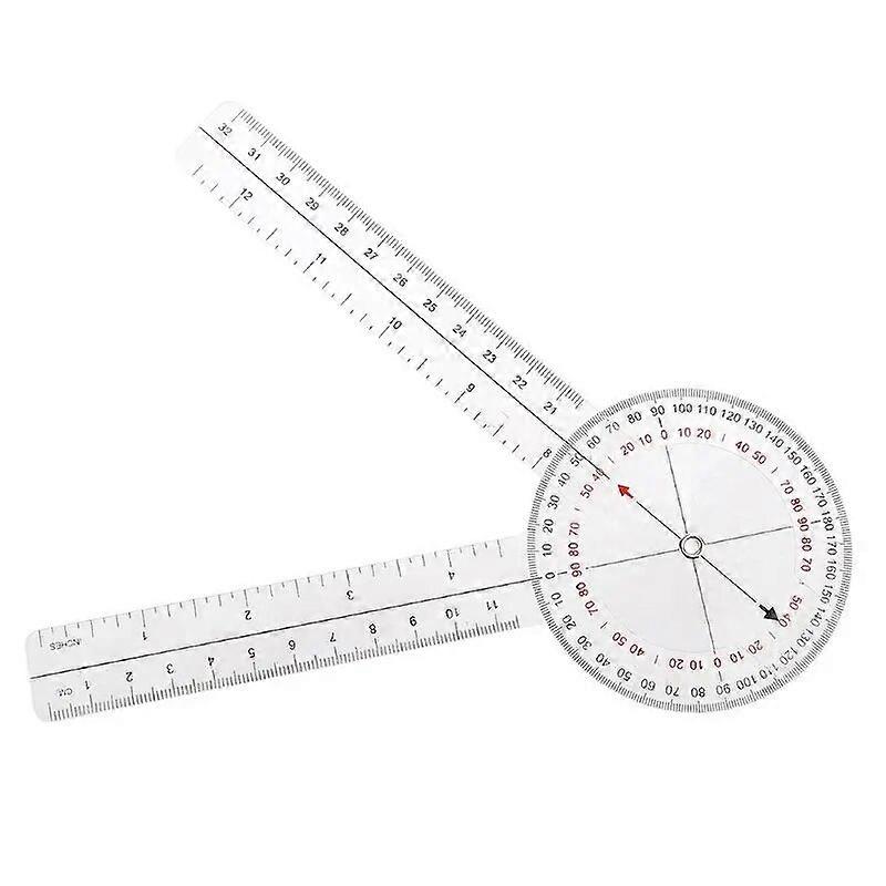 33cm/12inches Plastic Goniometer 360 Degree Fitting for Body Measuring Tape Goniometer Protractor Ruler Measuirng Tool