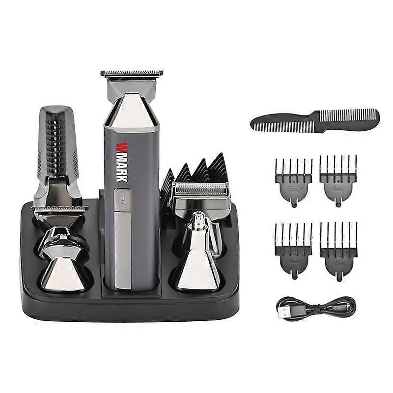 2024 New Wmark Ng-ht001 6 In 1 Rechargeable Set, Clipper, Shaver, Nose/ear/body Hair Trimmer