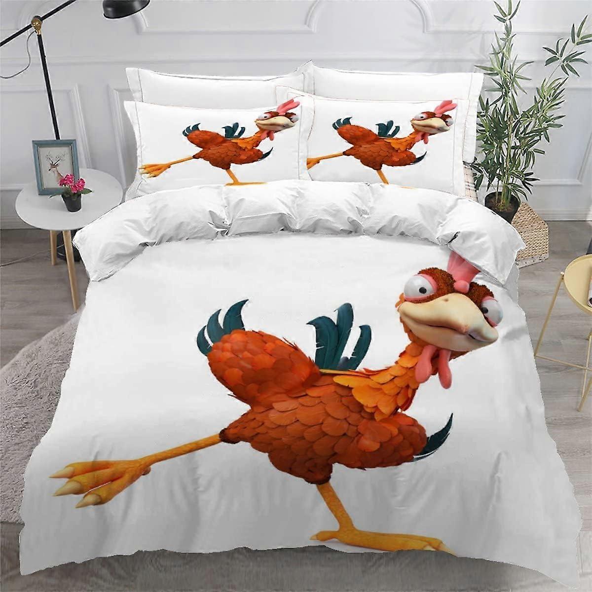 Housse de couette Fermeture à glissière Drôle Coq Couette Housse