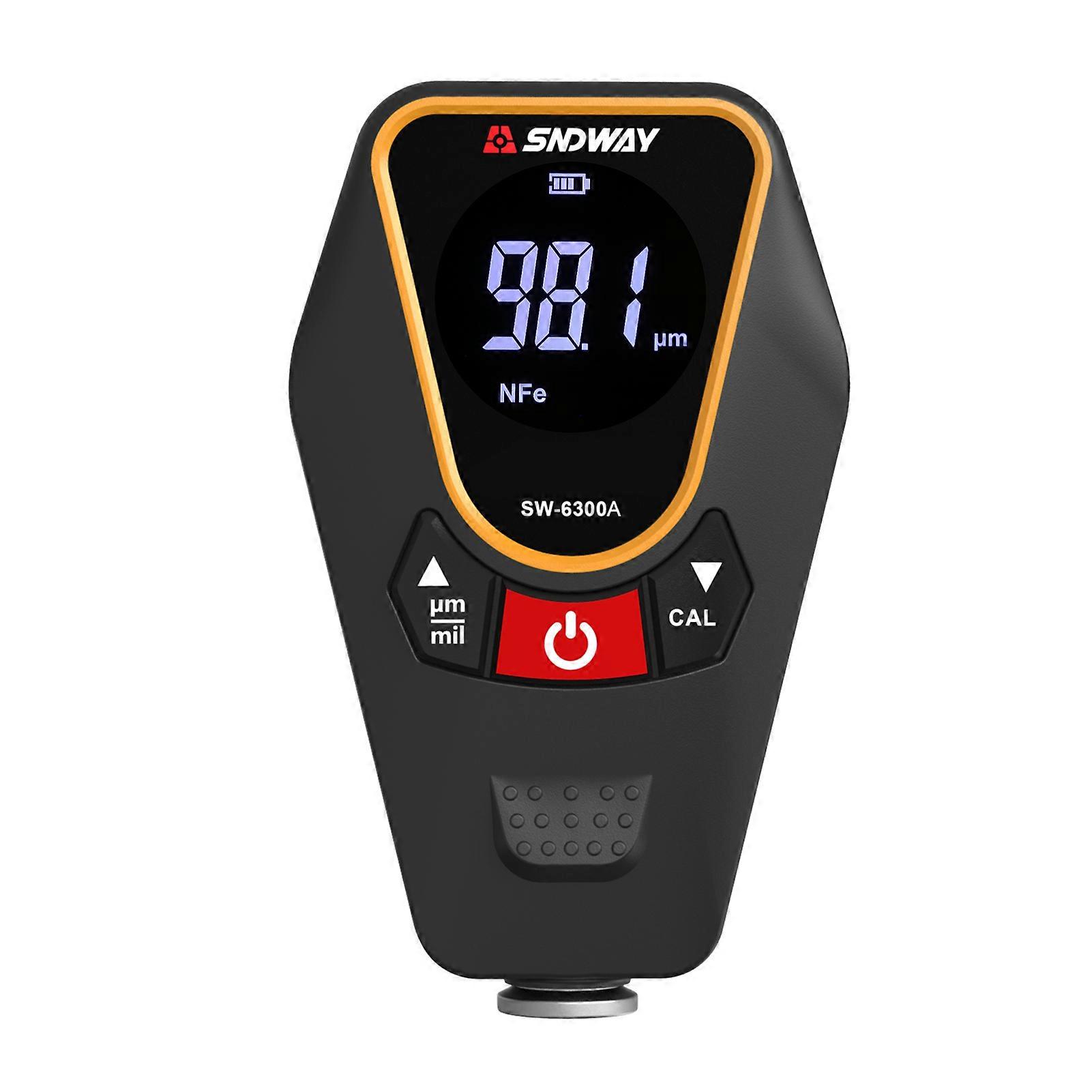 SNDWAY Paint Thickness Gauge for Cars, Coating Thickness Gauge Meter Handheld with Backlight LCD, Measuring Range 0~1200m, Resolution 0.01m, Fe/NFe Au