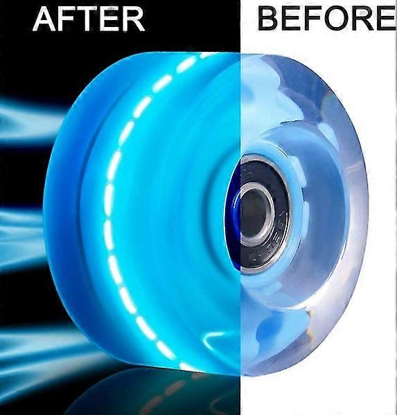 8 Pack Roller Skate Wheels With Bearings Installed Luminous Quad Light Up Wheels