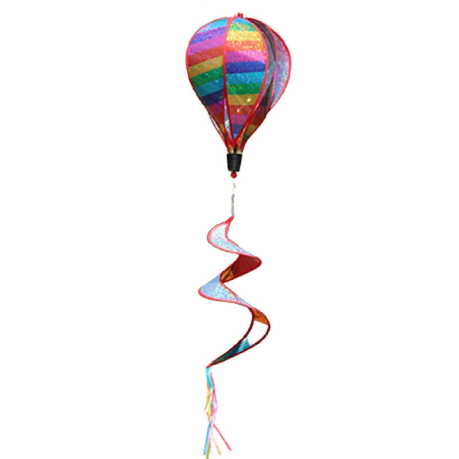 3 Pièces Ornement Montgolfière Frisé Suspendu Moulin À Vent En Spirale Vent De Pelouse Moulins À