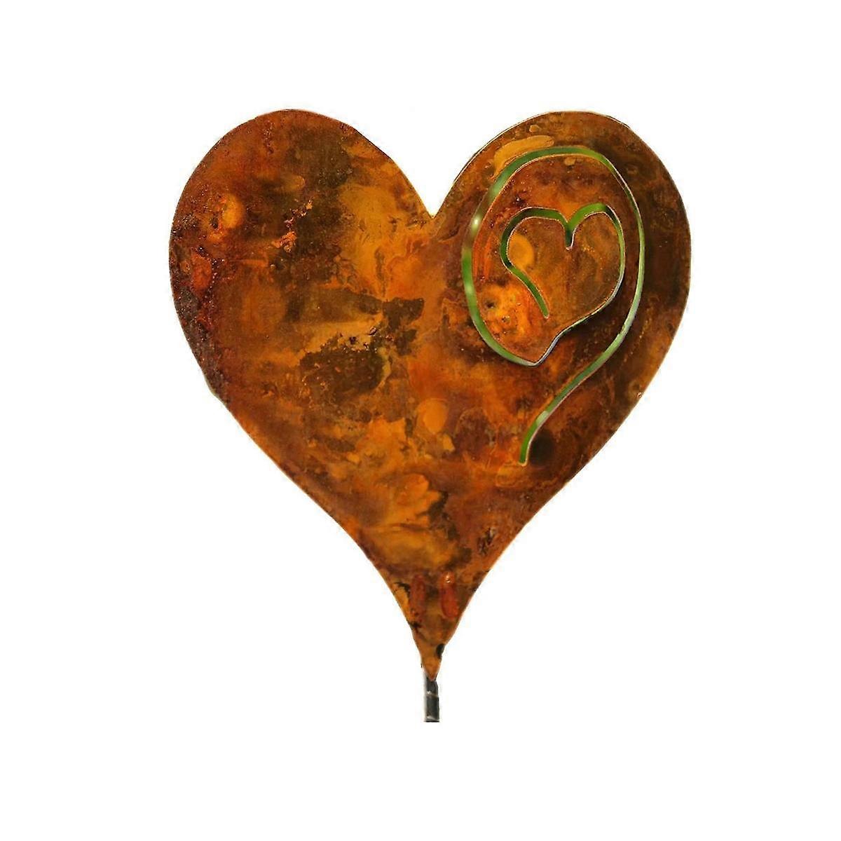 1PCS Heart in the Garden Rusted Heart Made of 14Ga Metal Heart Stake in the Garden