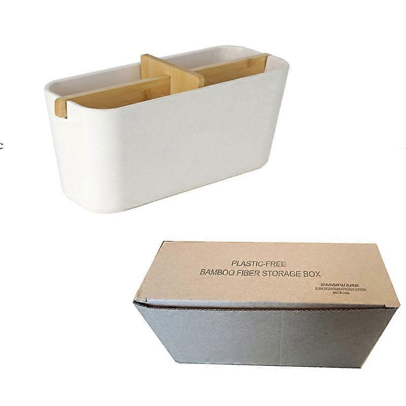 Plastic-free multi-function bamboo fiber home toothbrush cosmetic desktop box remote control storage,2024 Ping