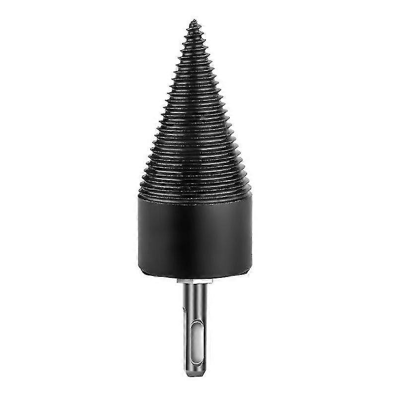 Firewood Drill Bit Firewood Machine Drill Bits Splitting Cones Log Wood Splitter Screw Woodworking Tools For Carpentry Camping(1pc, Black) -T