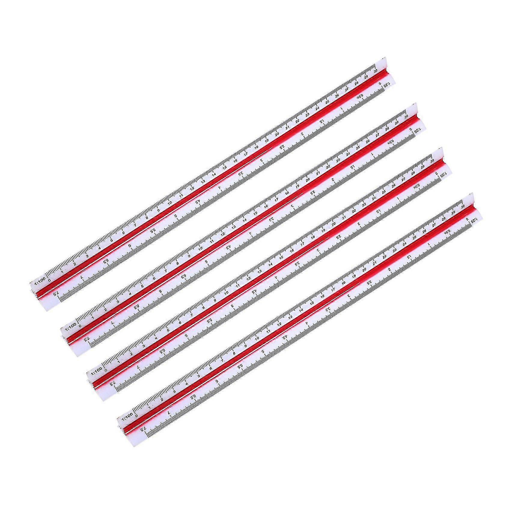 4x 1:20 1:25 1:50 1:75 1:100 1:125 Plastic Triangular Scale Ruler