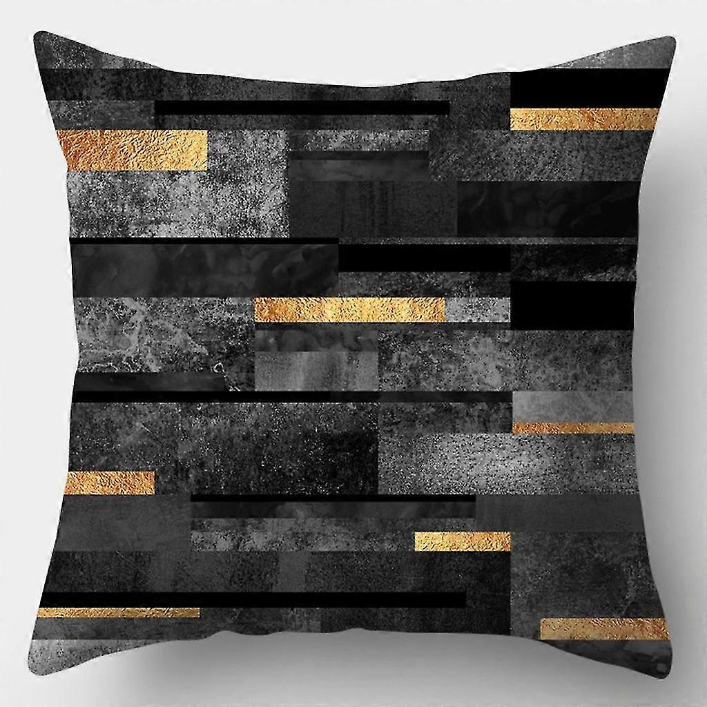 Black Gold Color Pillowcase 45cmx45cm Square Sofa Pillow