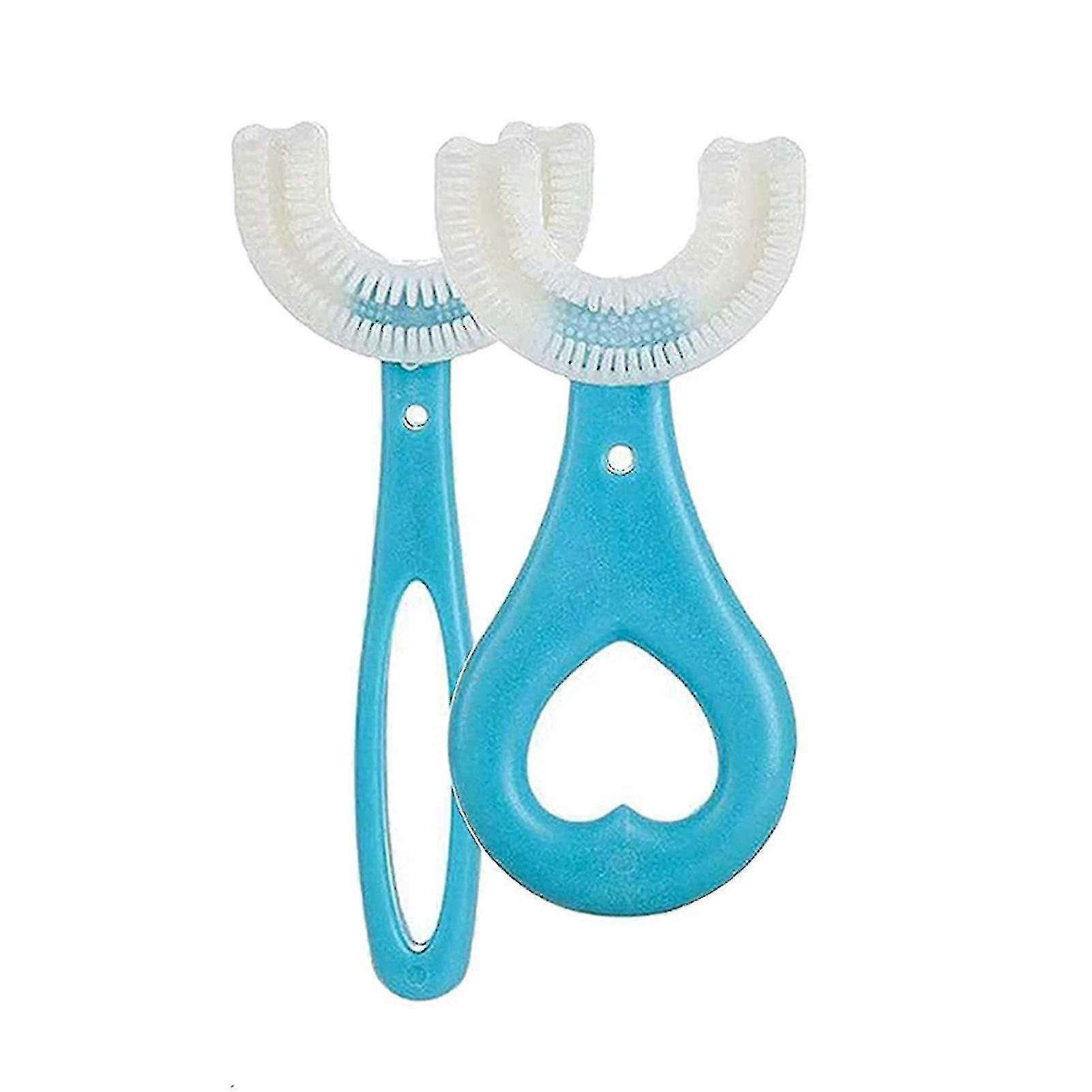 Children U Shape Toothbrush With Soft Silicone Brush Head Manual Teeth