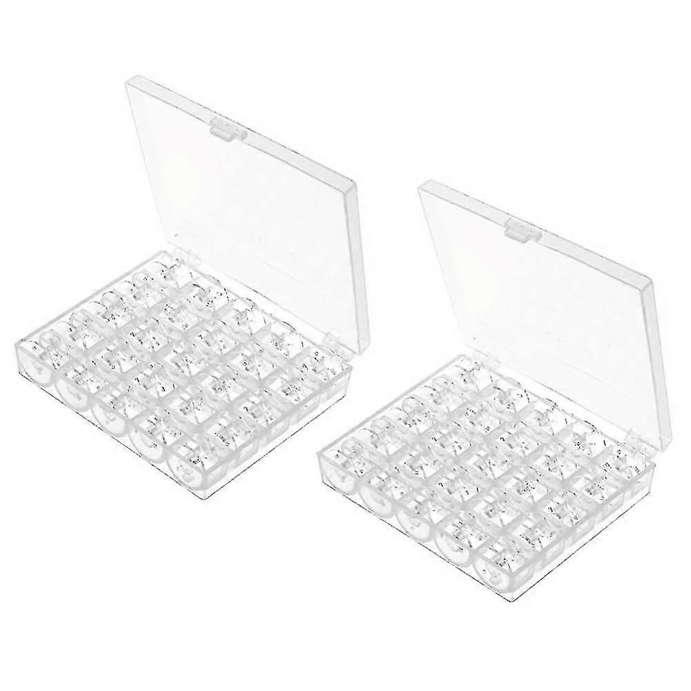50 Pcs Sewing Machine Bobbins With Case For Brother Singer