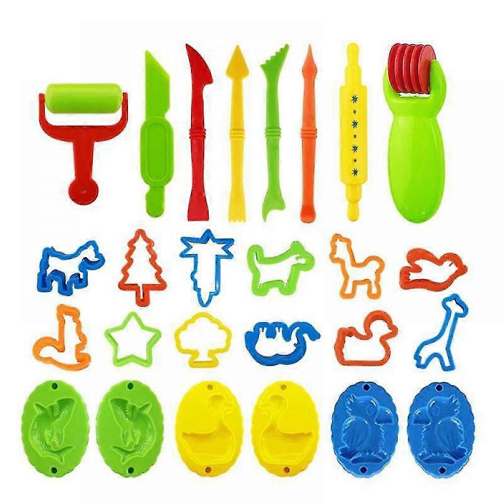 26 Pieces Colorful Clay Tool Set, Space Clay Mould Play Set, Kids Dough Tool Set, Various Plastic Moulds, Various Colors (type A)