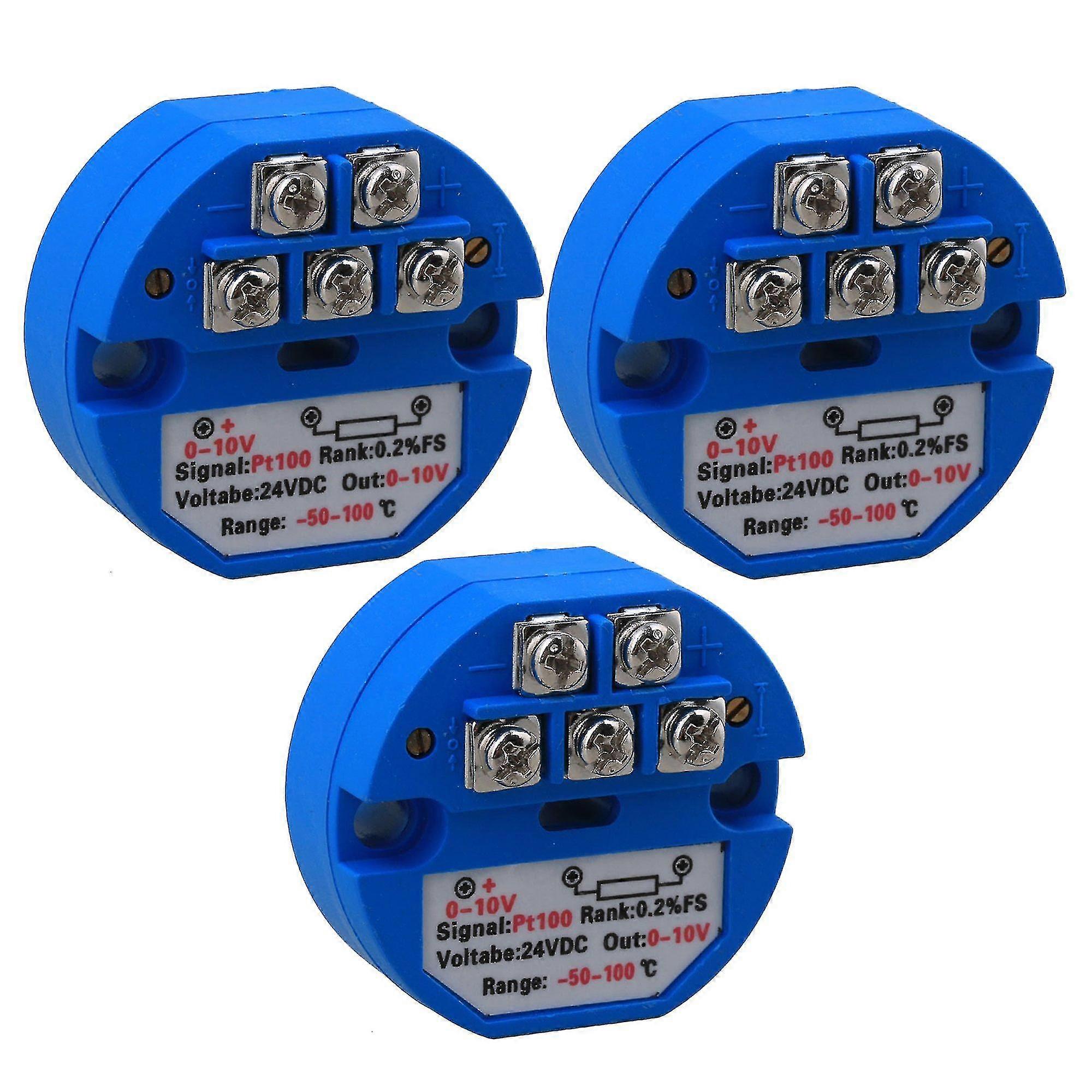 3x Pt100 Temperature Sensor Transmitter Output 0-10v For Electric Power
