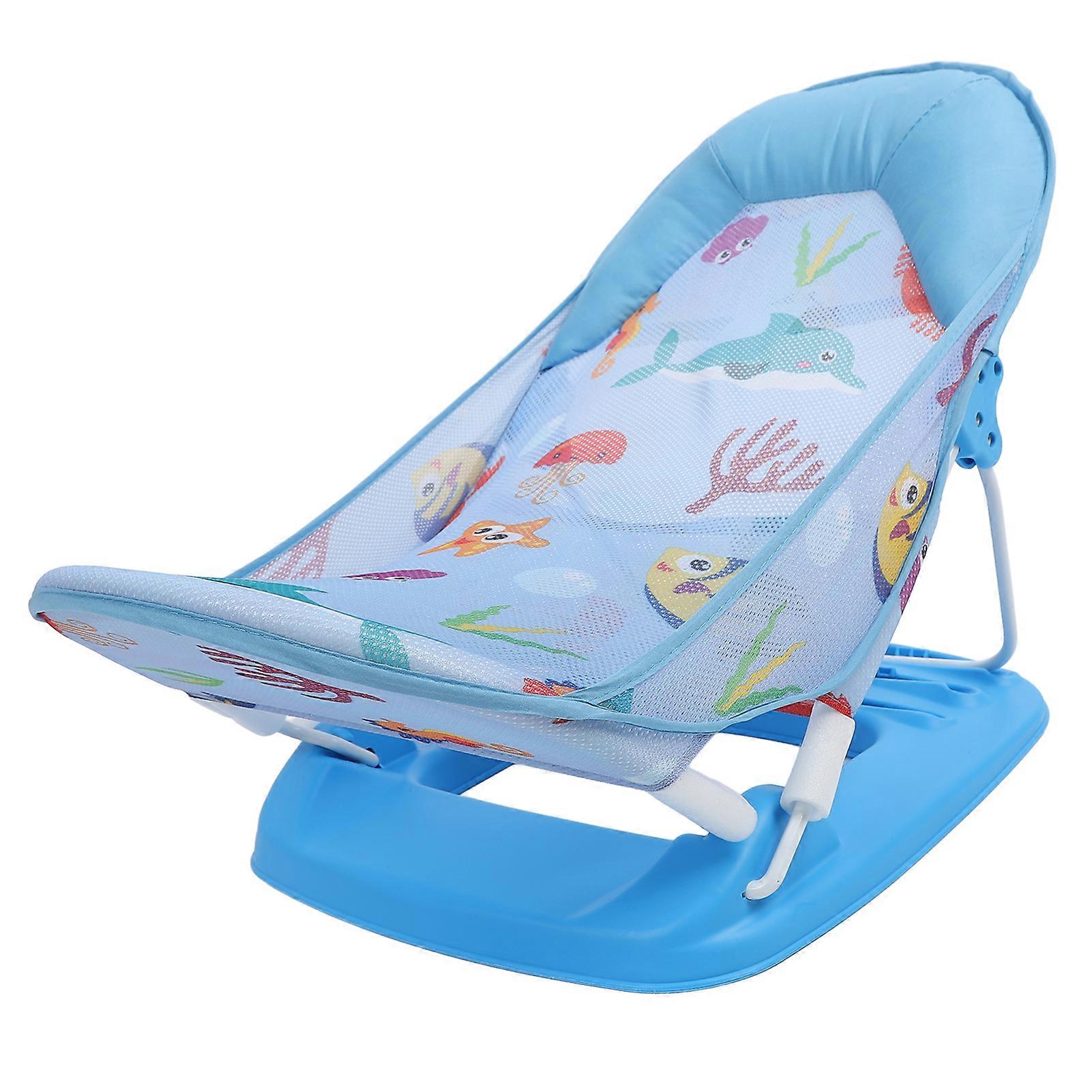 Baby Bath Net Seat Folding Baby Shower Chair Portable Slip Resistant Newborn Bathing Support for Toddler Infant