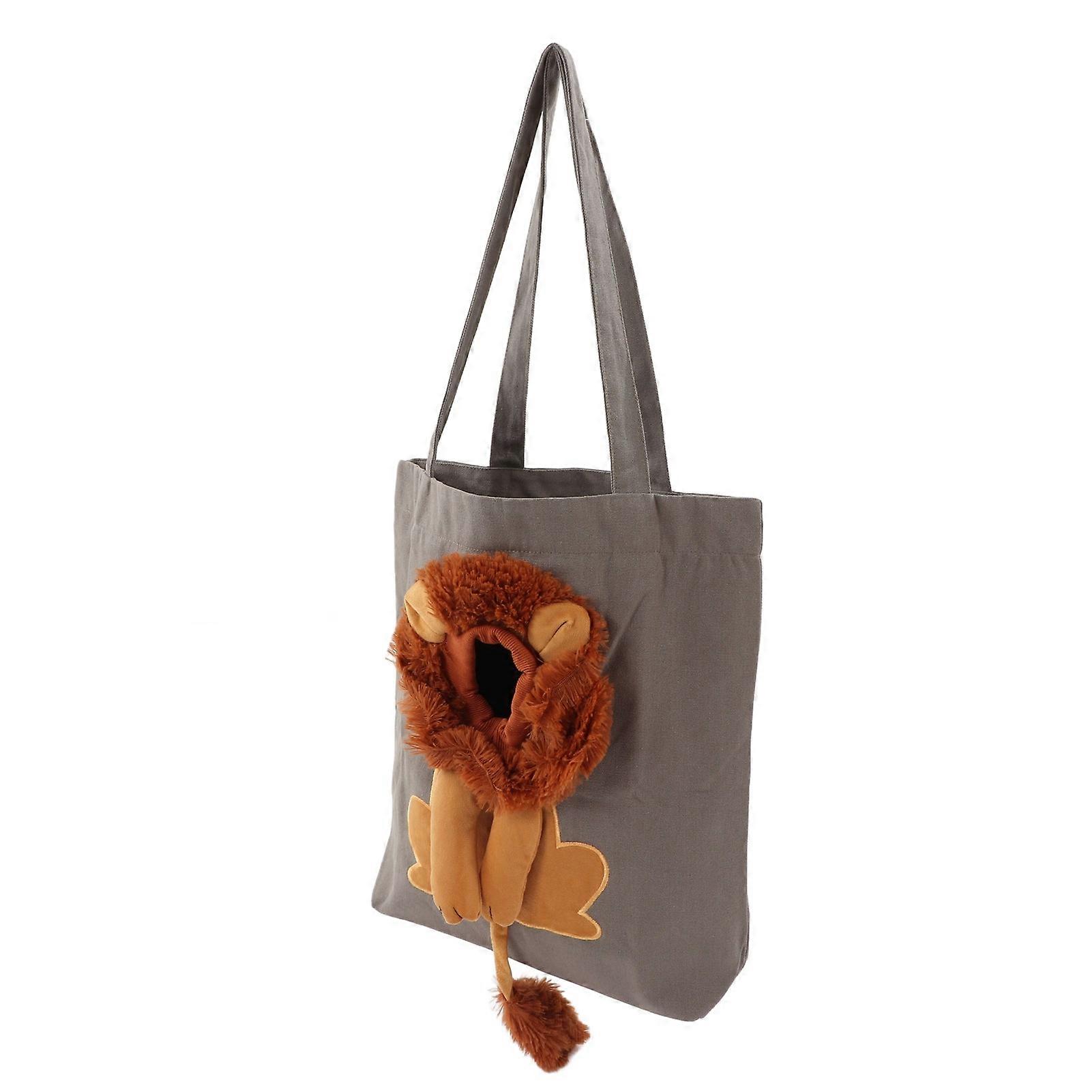 Pet Canvas Bag Cute Lion Shaped Multi Purpose Portable Pet Shoulder Carrying Bag for Under 6lb Cat Type 5