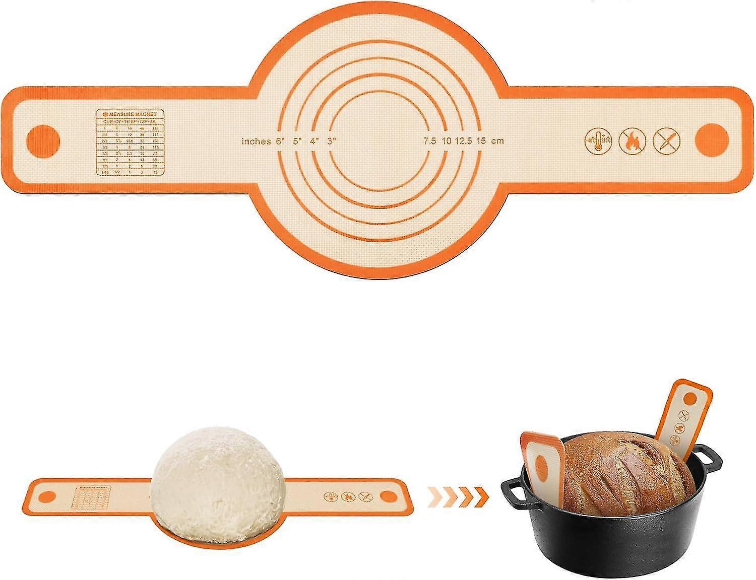 Silicone Bread Sling for Dutch Oven, Non-Stick & Heat Resistant Dutch Oven Liners With Long Handles, Reusable Bread Mat For Sourdough Bread
