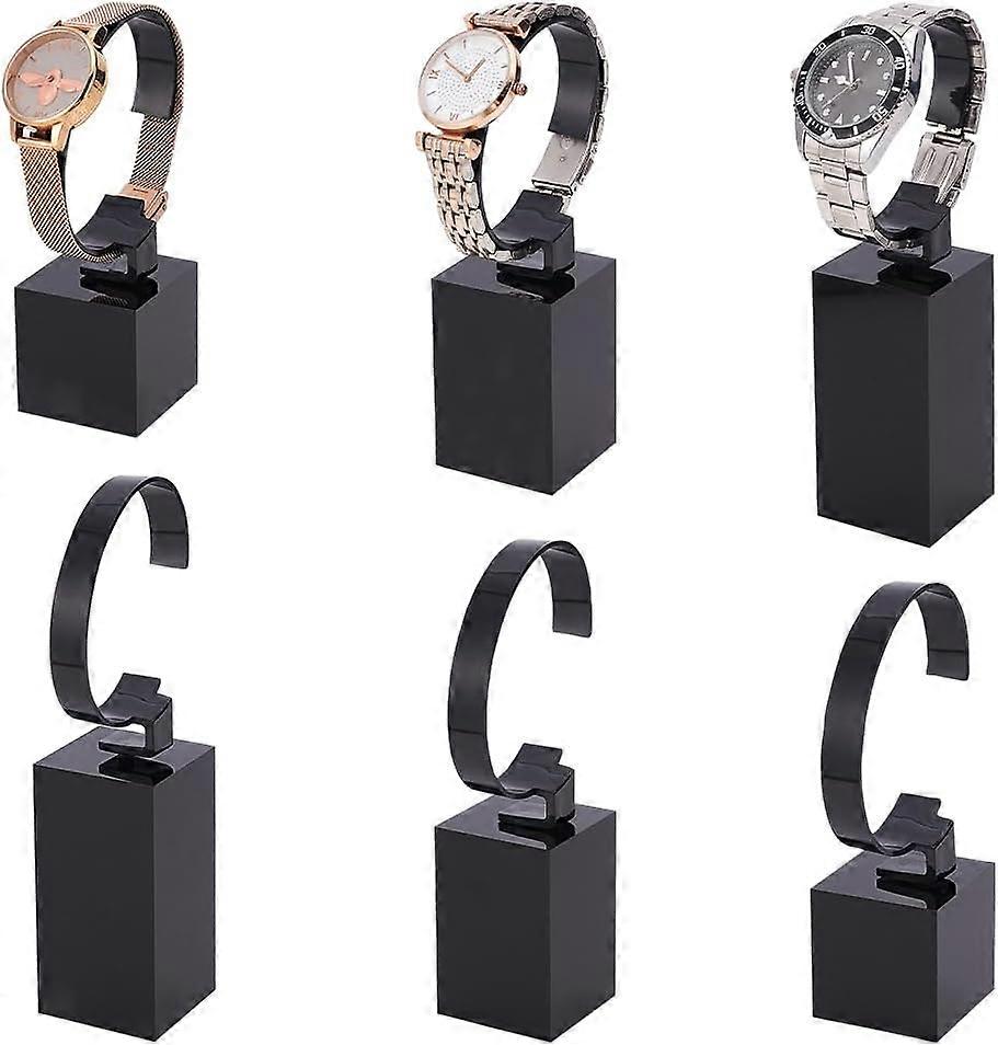 Acrylic Watch Display Stand 3 Sizes C Shape Single Watch Bracelet Display Holder Store Trade Show Bracelet Watch Black Display Rack Holder for Men's W