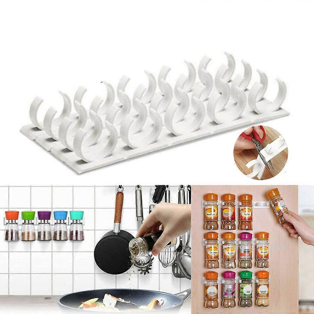 Spice Rack 20Spice Gripper- Spice Racks Strips Cabinet Cabinet Door - Stick or Screw Spice Storage Spice Clips