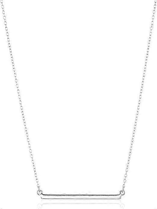 Sterling Silver Horizontal Bar Necklace, 18"
