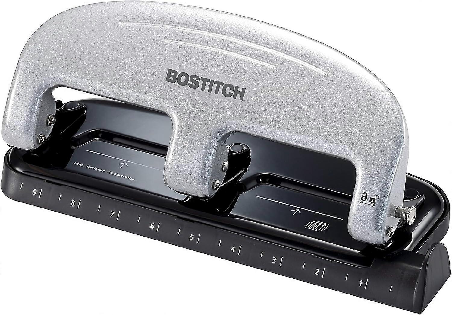 3-Hole Punch, 20 Sheet Capacity, Reduced Effort, No Jam Technology, Silver