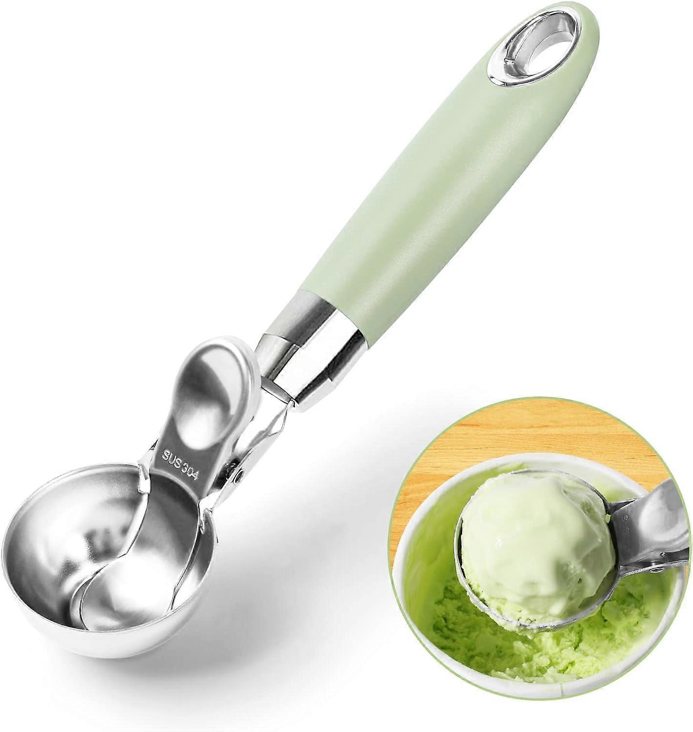 Stainless steel ice cream scoop with ejector, gourmet ice cream scoop 20.5