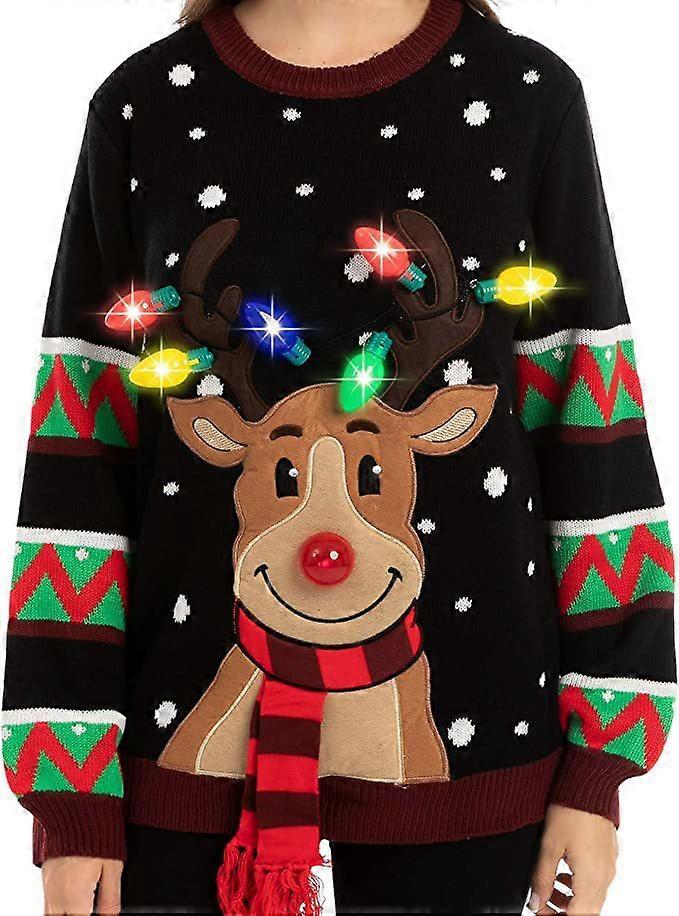 Reindeer Funny Light Up Christmas Sweater Christmas Jumpers