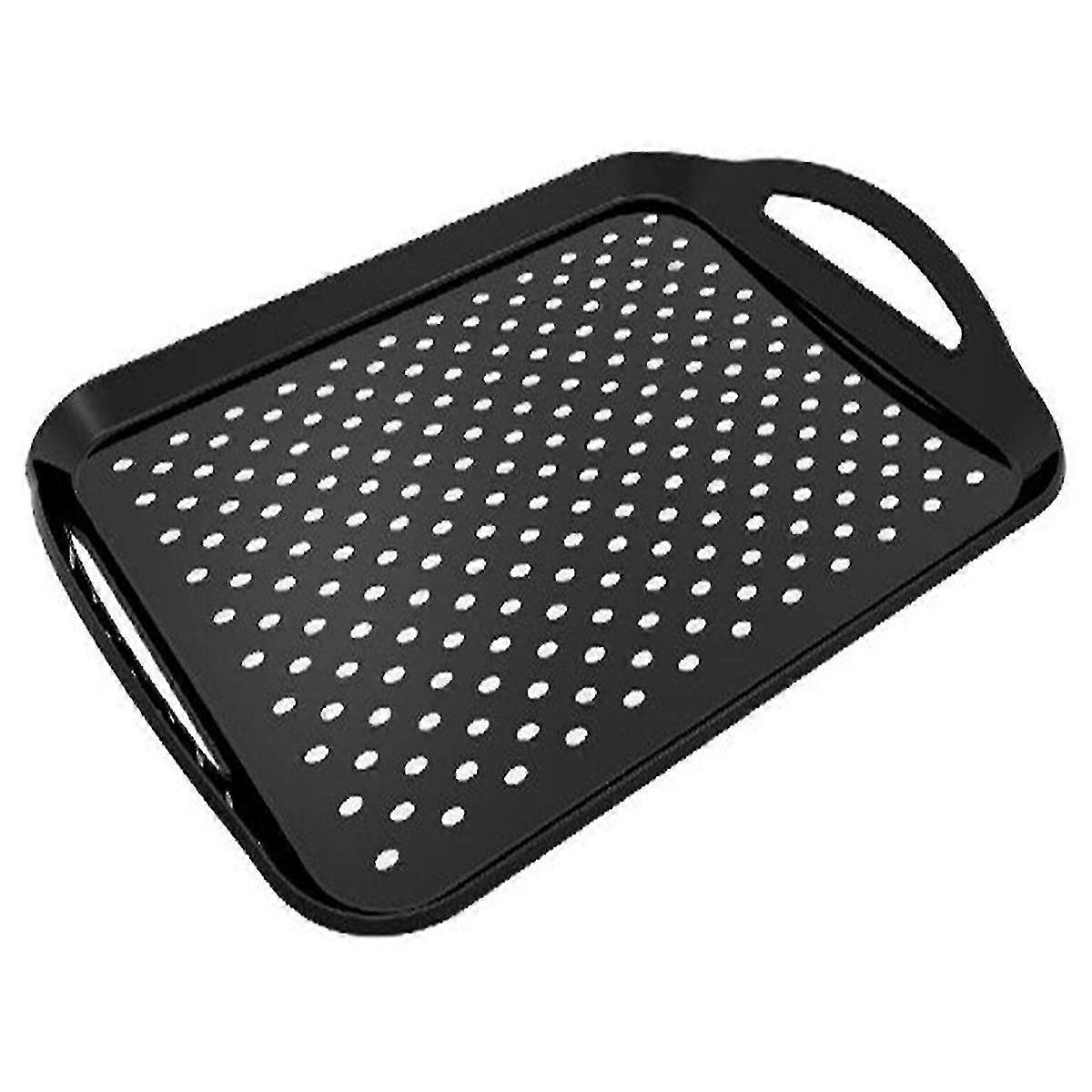 Rectangular Non-slip Plastic Tray With Handle Black Tray With Handle Suitable Kitchen And Dining Ro