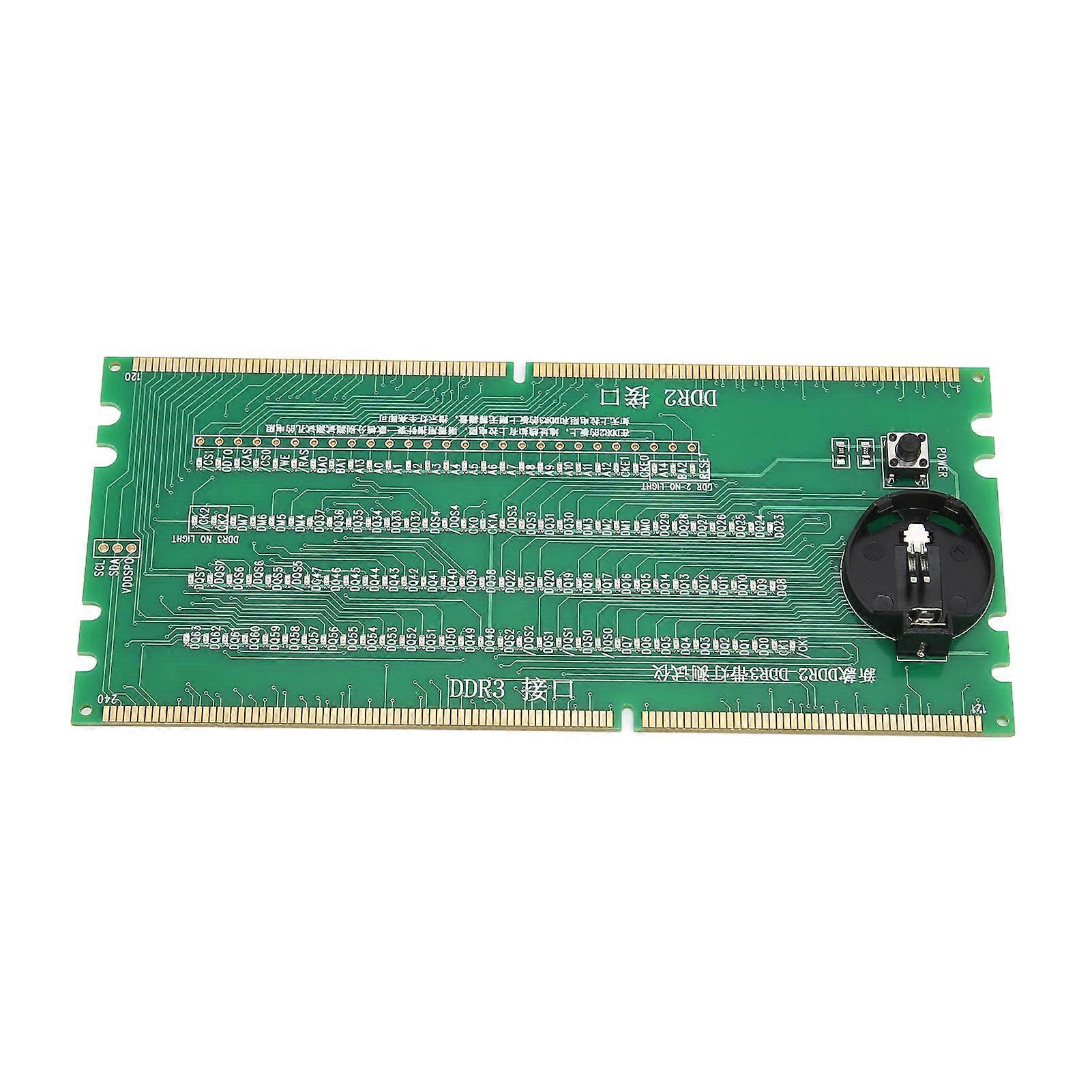 Computer Memory Tester DDR2 DDR3 2 in 1 PCB Material Light Emitting Diodes Desktop Mainboard Tester with LED YEMMA