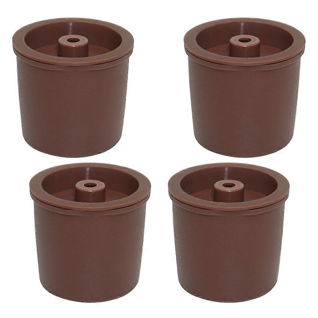 4Pieces Refillable Reusable Coffee Filter Filling Capsule For Illy Brown