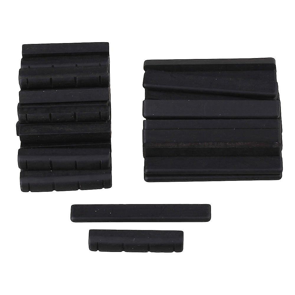 Guitar Fittings Parts 50pcs Ebony Bridge Saddles And Nuts Replacement For 4 Strings Guitar Black