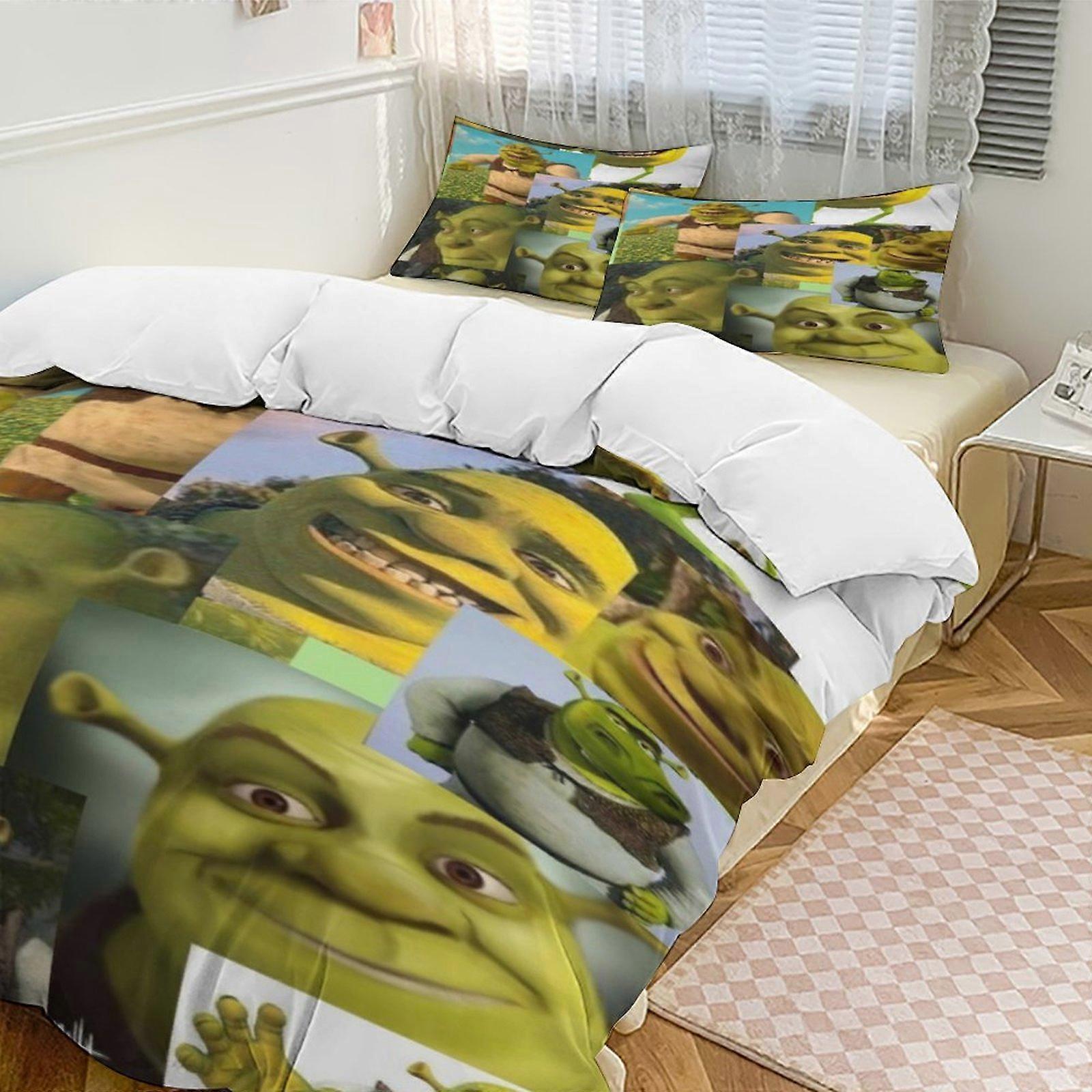 a2192 Lençóis Shrek Conjunto de Cama Capa de Edredão Tema dos Desenhos Animados Lençóis de Quarto Infantil iip2192
