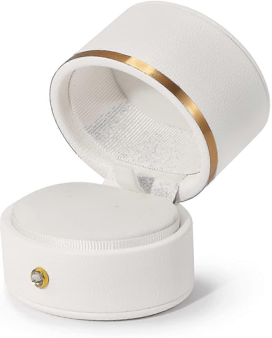 Leather Ring Box Engagement Proposal Wedding Ring Gift Box Multifunctional Jewelry Boxes