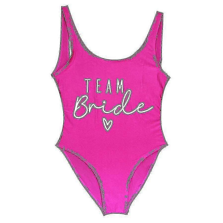 S-3xl Gold Print Team Bride One-piece Swimsuit Squad Femmes Maillots de bain Bachelorette Party Maillot de bain Summer Beatchwear Maillot de bain-sswyv