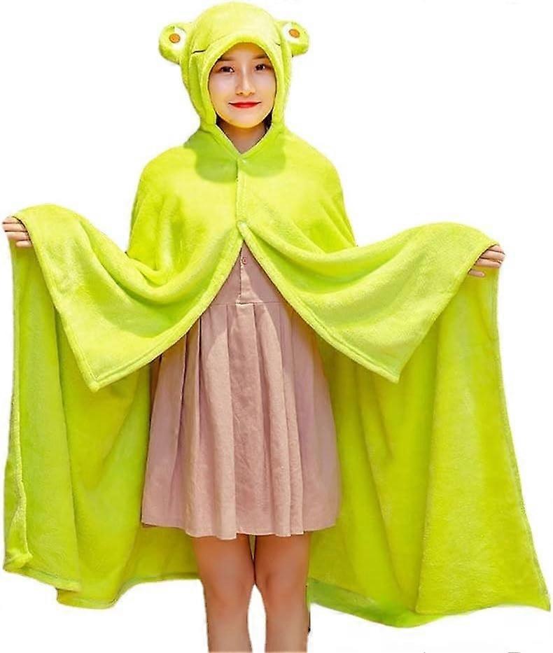 Wearable Blanket Soft Cape Robe for Women Men Warm Cozy Hoodie Cute 3D Frog Duck Animals Cartoon Carpet Home