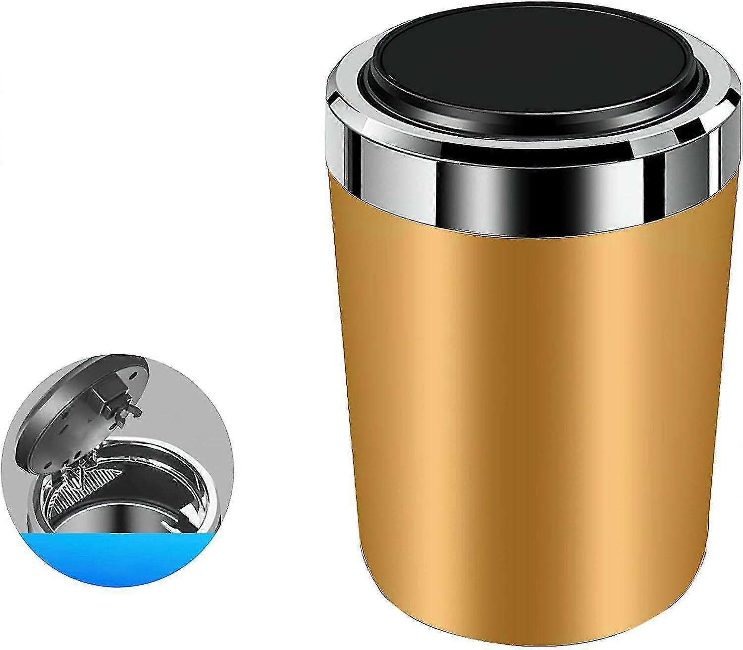 Car Ashtray With Lid (2pcs) Gold