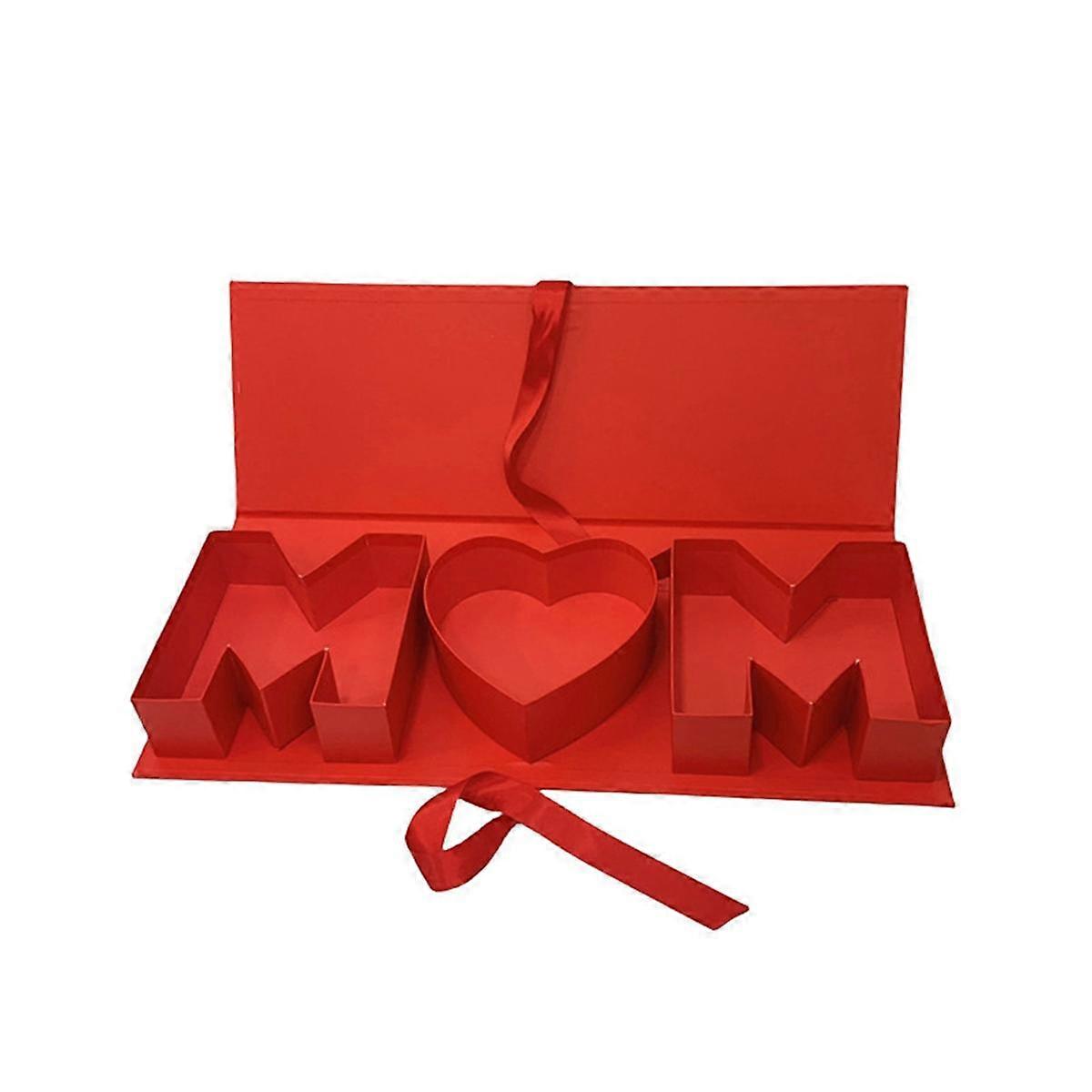 Blumenbox zum Muttertag, leere Blumengeschenkbox, befüllbare Verpackung, Karton, Mama-förmige Geschenkbox für Blumen zum Muttertag, D