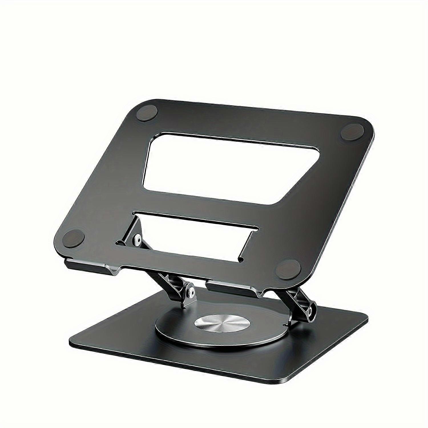 Adjustable Laptop Stand with 360 Rotating Base, Ergonomic Laptop Riser for Collaborative Work, Dual Rotary Shaft Fully Foldable for Easy Storage, Fits