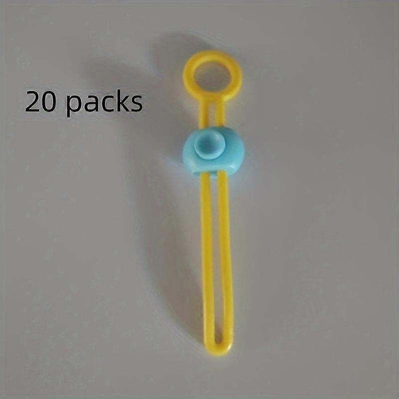 "Durable Plastic" 20-Pack Multi-Purpose Kitchen Sealing Clips - Food Freshness Preserving Bag Ties, Creative Cord Organizer For Home & Dorm