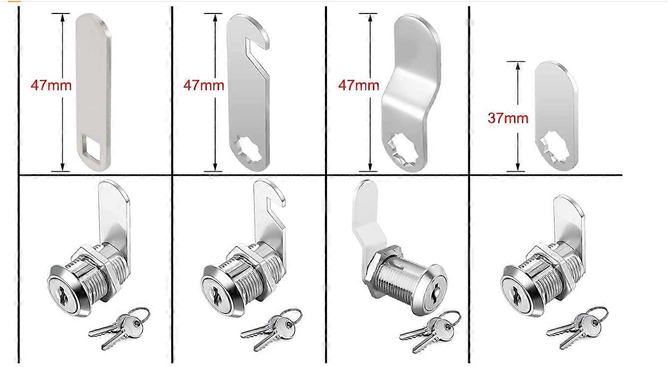 Mailbox Security Lock with, Furniture Lock, 5 Keys for Drawer, Cabinet Cam Lock, Comes with 5 Different Lock Plates