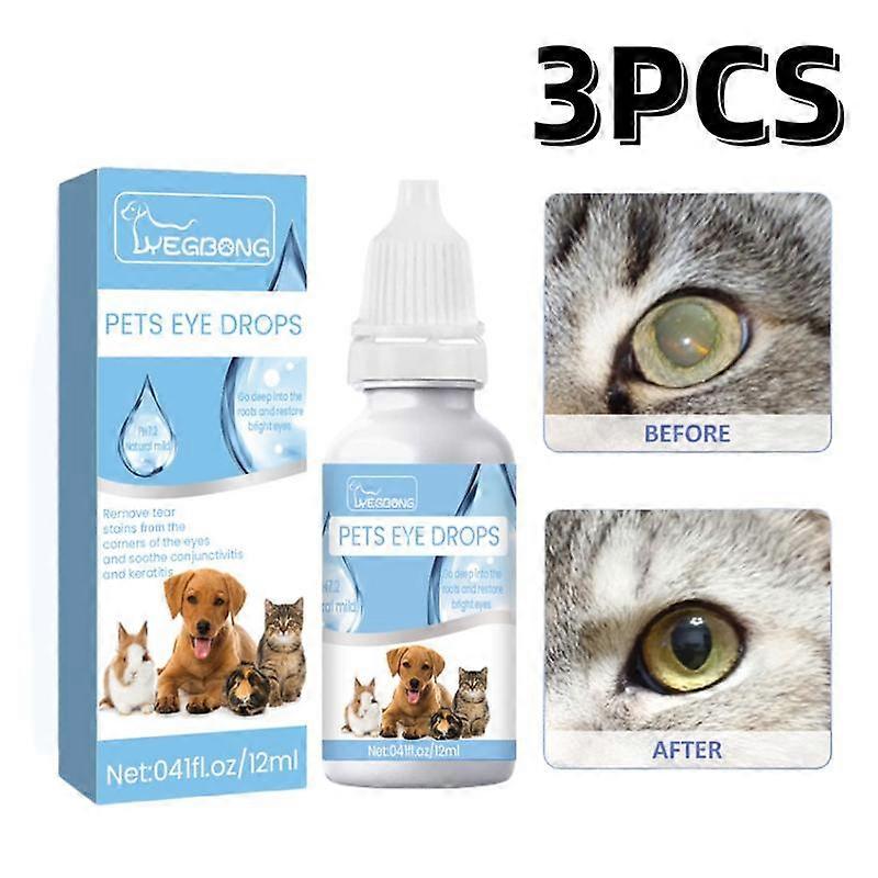 3 件套狗、猫和兔眼部感染滴剂